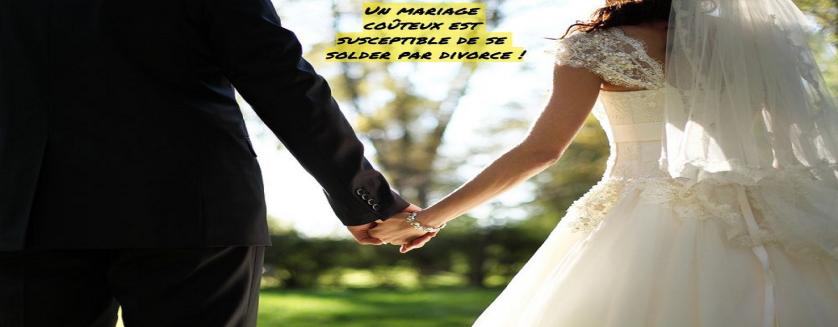 Un mariage coûteux est susceptible de se solder par divorce !